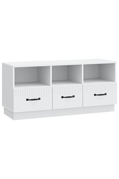 vidaxl Cabinet TV cu sertar Alb 102 x 34,5 x 47 cm Lemn prelucrat