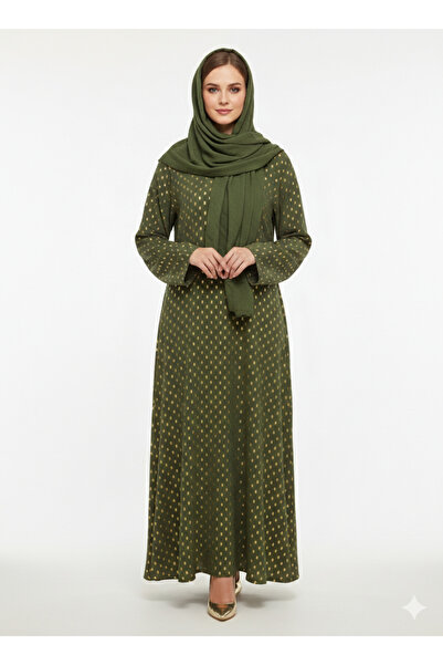 RIZQE Rizqé Emerald Crest Deep Green Botanical Embroidered Abaya