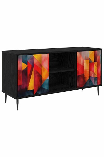 vidaxl Cabinet TV HEESCH 102 x 33 x 51 cm Stejar Negru Lemn prelucrat