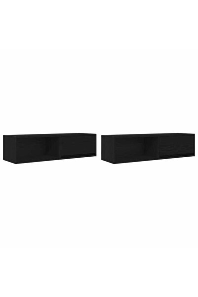 vidaxl Dulapuri TV 2 buc Stejar negru 100x31x25,5 cm Lemn prelucrat