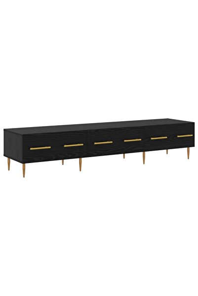 vidaxl Cabinet TV 150 x 36 x 30 cm Stejar Negru Lemn prelucrat