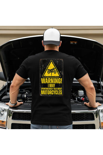 OKTANE Tricou Warning i may talk motorcycles negru 2XL