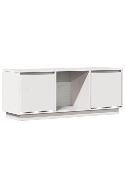vidaxl Comodă TV, alb, 110,5x35x44 cm, lemn masiv de pin