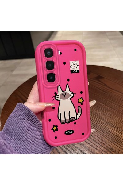 ucuc حافظة Infinix Hot 60 Pro Plus متوافقة مع حافظة من السيليكون باللون الأحم...