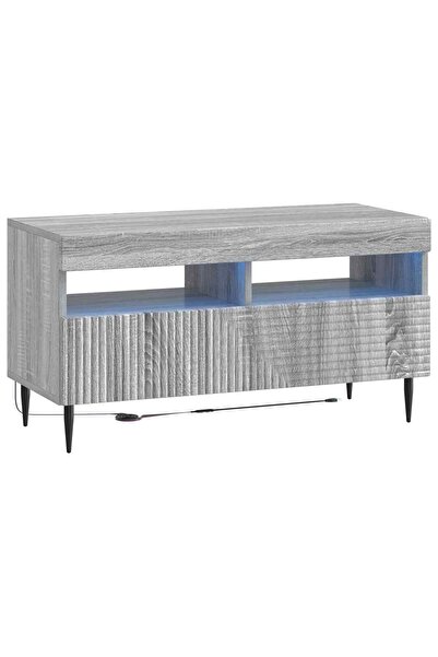 vidaxl Cabinet TV cu LED HAARLEM 81 x 35 x 43 cm Sonoma gri