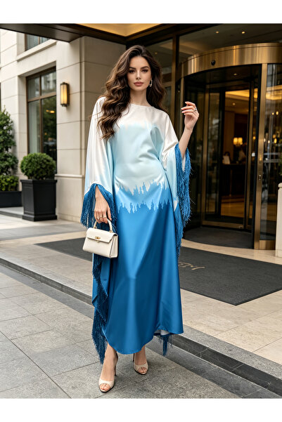 Take Two By Styli Color Block Kaftan With Fringe Detail