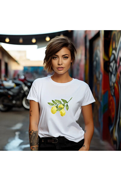 OKTANE Women's t-shirt Olives model 1, summer, Fruits, 100% Cotton, white col...