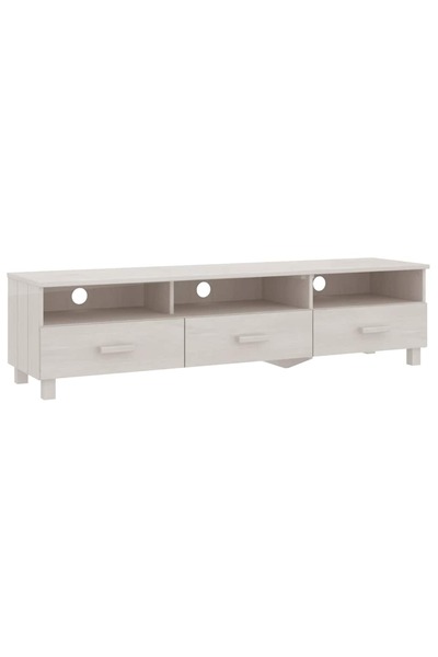 vidaxl Dulap TV „HAMAR”, alb, 158x40x40 cm, lemn masiv de pin
