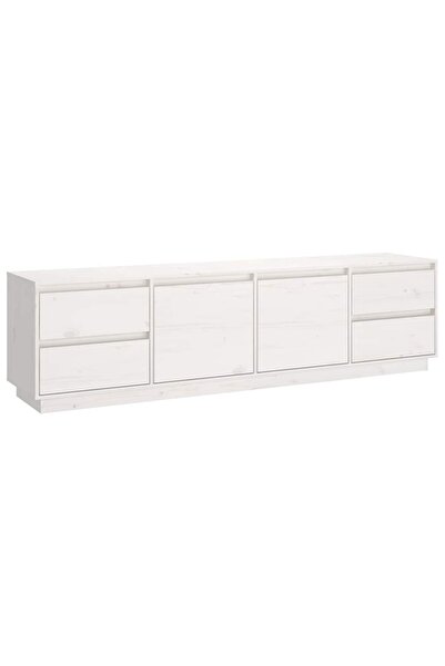 vidaxl Comodă TV, alb, 176x37x47,5 cm, lemn masiv de pin
