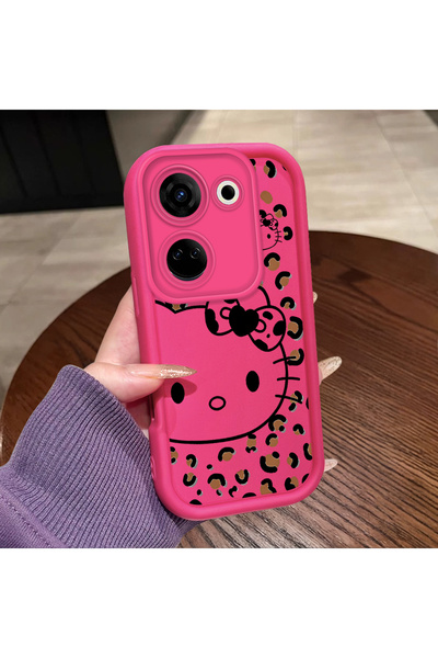 ucuc For Tecno Camon 20 Pro 4g Compatible Pink Red Silicone Leopard Pattern K...