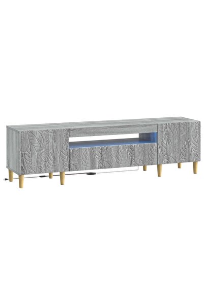 vidaxl Comodă TV cu LED DELFT 153 x 35 x 43 cm gri Sonoma