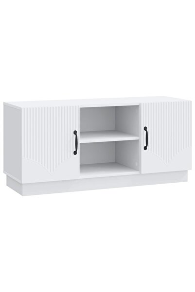 vidaxl Cabinet TV Alb 102 x 34,5 x 47 cm Lemn prelucrat