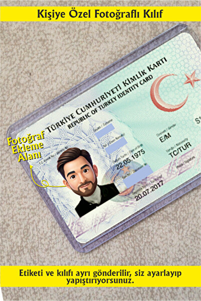 SARANG Kişiye Özel Şeffaf Kimlik - Ehliyet Kılıfı Özel Fotoğraflı