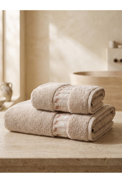 Dantela Galia 2-Piece Embroidered Bath Towel Set