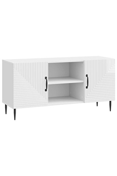 vidaxl Cabinet TV Alb foarte lucios 102 x 34,5 x 50 cm Lemn prelucrat