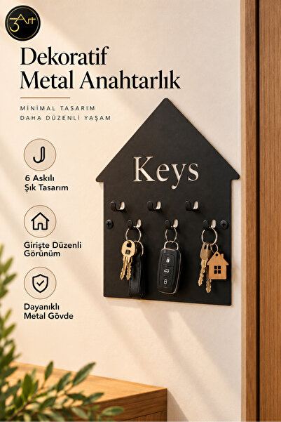 3Art Metal Dekorasyon Tic.Ltd.Şti Μεταλλική κρεμάστρα κλειδιών - Επιτοίχια οι...