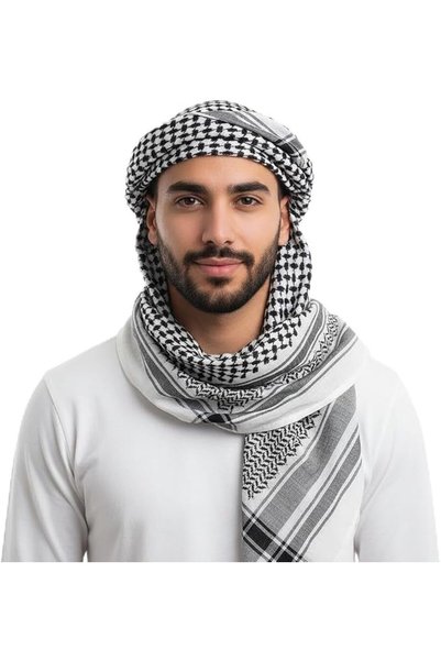 KASTWAVE غترة رجالية عربية، شماغ عمامة للرأس من البوليستر 100% قابل للتنفس، ك...