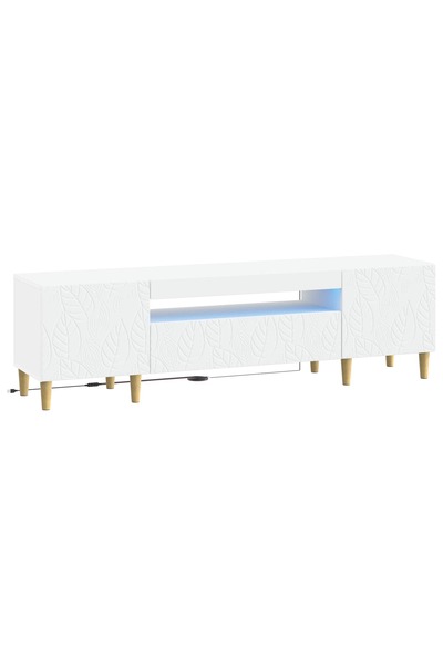 vidaxl Cabinet TV cu LED DELFT 153 x 35 x 43 cm Alb Lemn prelucrat