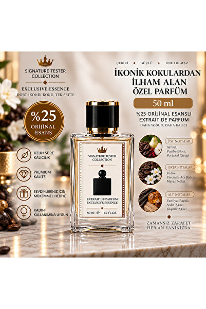 Genel Markalar 50 ml Kadın Parfüm %25 Orijinal Esans Extrait de Parfum Cam Şi...