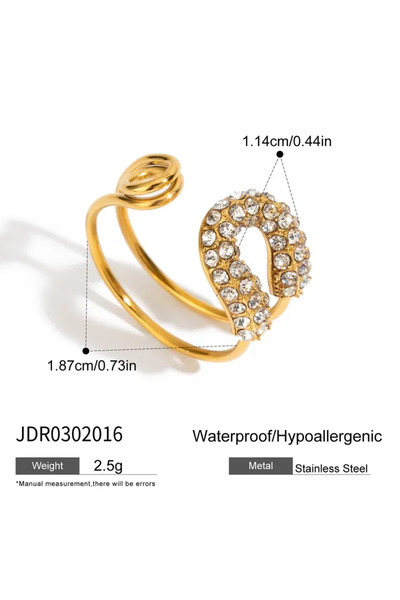 Peach Jewelry Απλό Μοντέρνο Γεωμετρικό Δαχτυλίδι από Ανοξείδωτο Ατσάλι 316 σε...