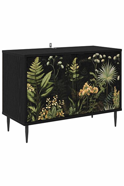 vidaxl Cabinet TV RHENEN 69 x 33 x 50,5 cm Stejar Negru Lemn prelucrat