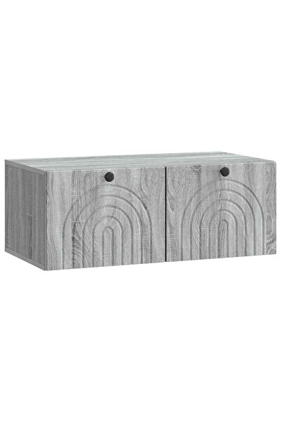 vidaxl Oglindă TV montată pe perete Sonoma gri 78,5 x 41 x 30 cm