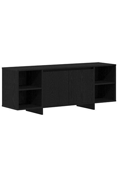 vidaxl Cabinet TV 130 x 35 x 50 cm Stejar Negru Lemn prelucrat