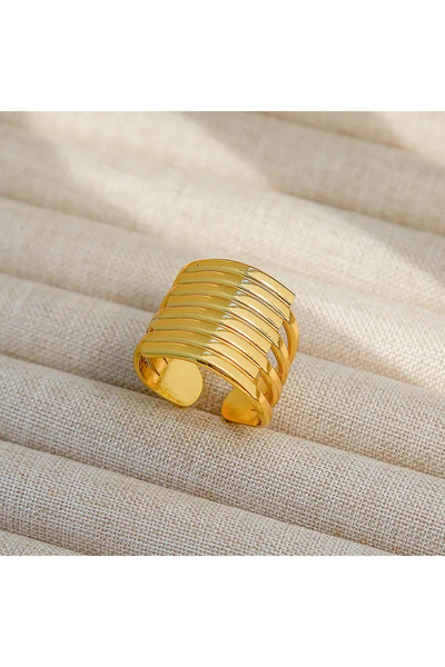 Peach Jewelry Σπιράλ Δαχτυλίδι Μοντέρνας Γραμμής από Ανοξείδωτο Ατσάλι 304, Ε...