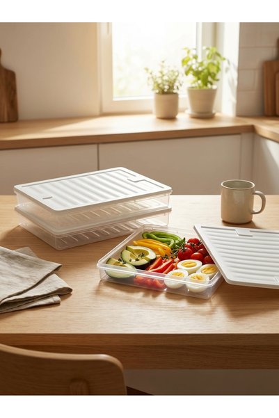 Rika Garden Set of 2 2400 ml Transparent Storage Containers - Refrigerator, Freezer and Multi-Purpose Organizer Box
