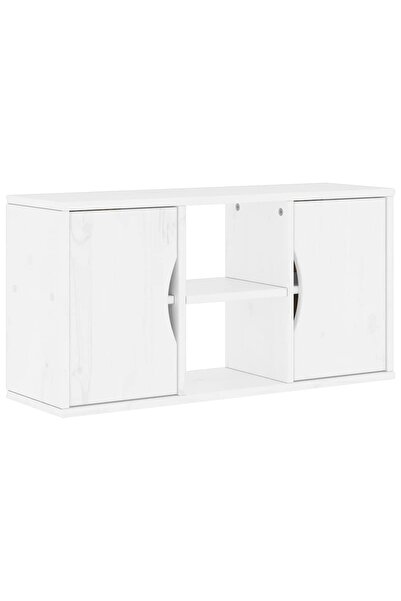 vidaxl Dulap TV „ODDA” alb 79x24x40 cm din lemn masiv de pin