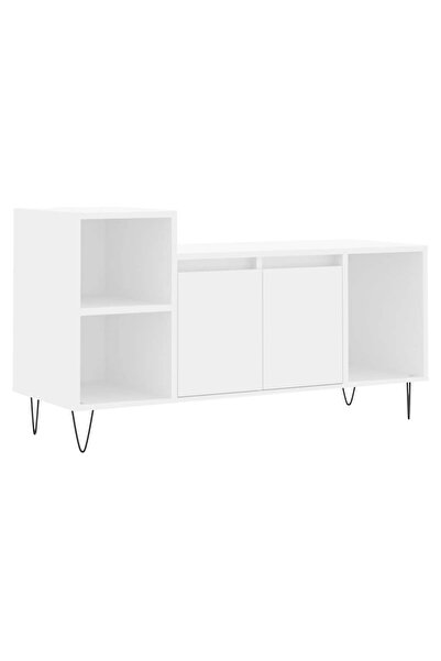 vidaxl Comodă TV, alb, 100x35x55 cm, lemn prelucrat