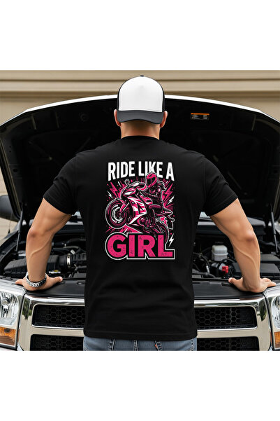 OKTANE Tricou Ride like a girl motorcycle negru L