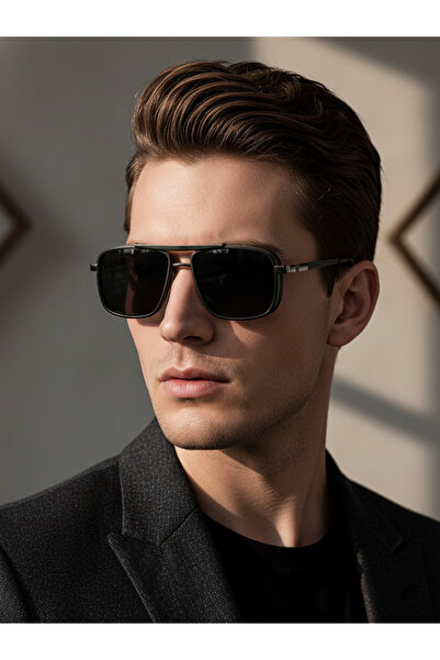 Take Two By Styli Men Grey Square Sunglasses