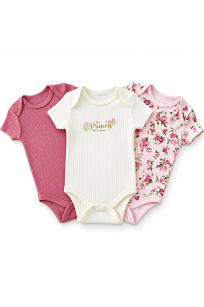 Hibobi Premium 0-9 Months 3 Pack Cotton Baby Rompers with Lap Shoulder Neck &...