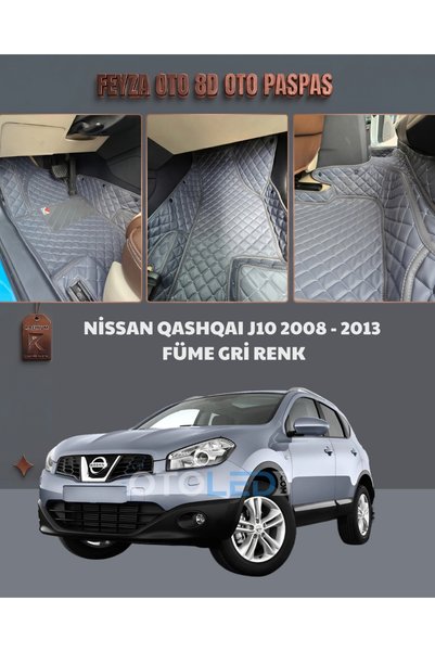 FEYZA OTO NİSSAN QASHQAI J10 SERİSİ 2008 - 2013 ARASI 8D PREMİUM KAYMAZ TABAN...