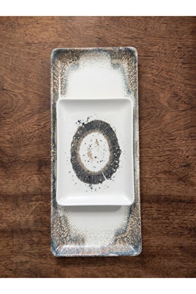 Kütahya Porselen 35X15 cm and 18X13 cm 2-Piece Presentation Plates