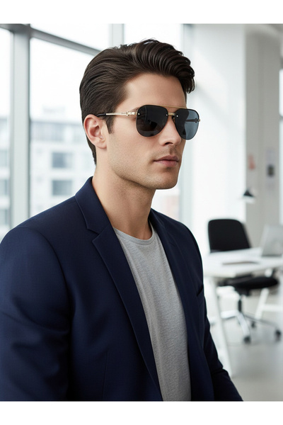 Take Two By Styli Gold Aviator Sunglasses