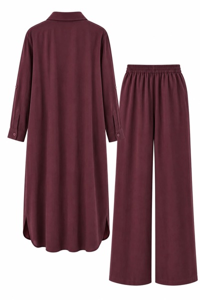 Pulli Collection Long Shirt |   Wide Leg Pants Set