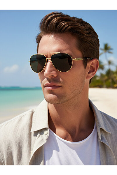 Take Two By Styli Golden Aviator Sunglasses