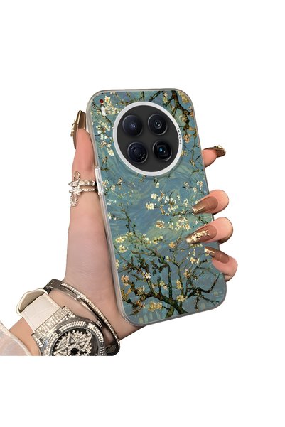 CHICASELUX Tecno Camon 40 Premier Compatible Retro Oil Painting Apricot Bloss...