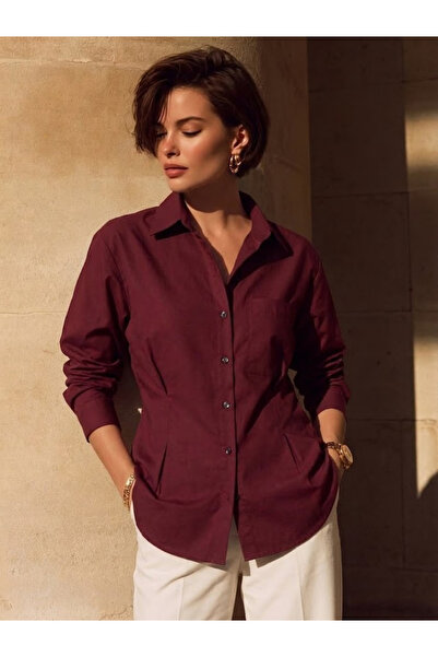 TAHVO By Styli Maroon Long Sleeve Regular Fit Shirt