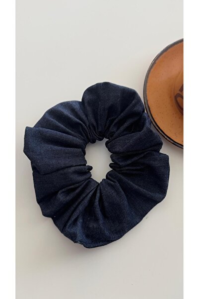 YOYYO Women's Indigo Ruffled Fabric Scrunchie Hair Tie Wide Elastic Hair Band...