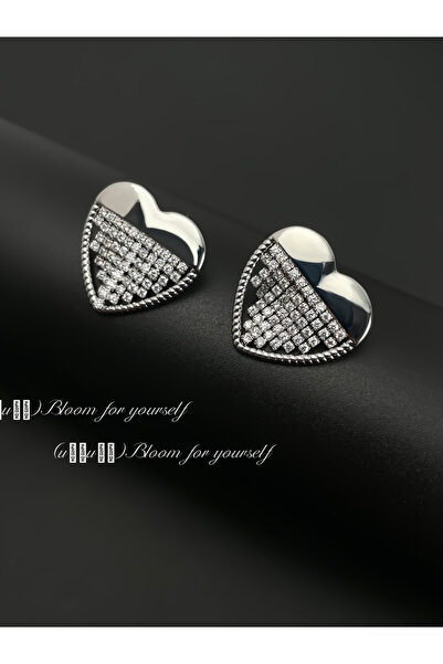 Take Two By Styli Embellished Heart Stud Earrings