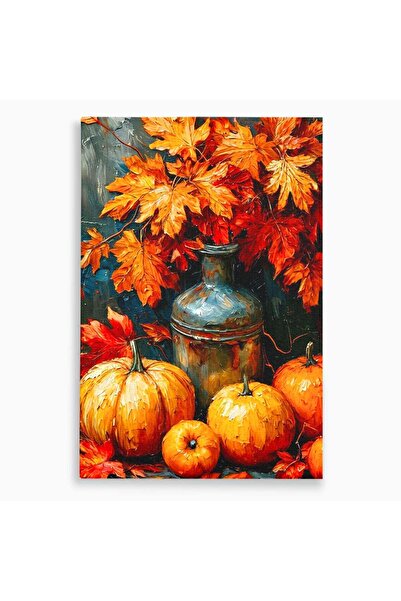 Luxcanva Tablou Canvas Dovleci De Toamna 70x100 cm pe Sasiu Lemn Portocaliu D...