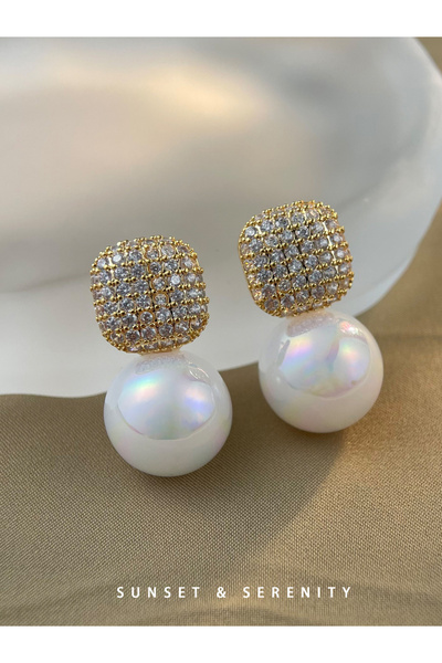 Take Two By Styli Multi-Color Faux Pearl Drop Earrings