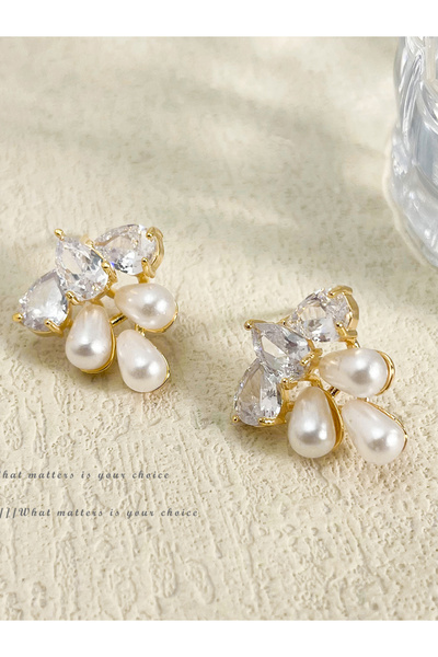 Take Two By Styli Faux Pearl Stud Earrings