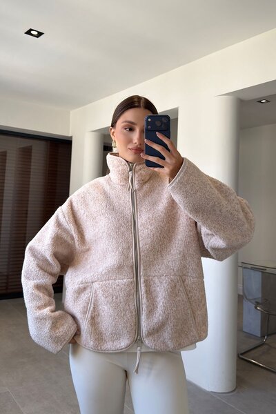 Mzr Collection Side Pocket Zippered Jacket Latte