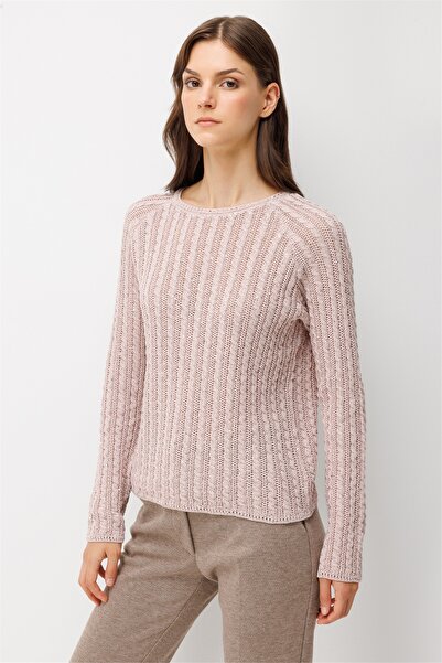 ON Women's Knitted Patterned Knitwear Sweater 10468 Pink