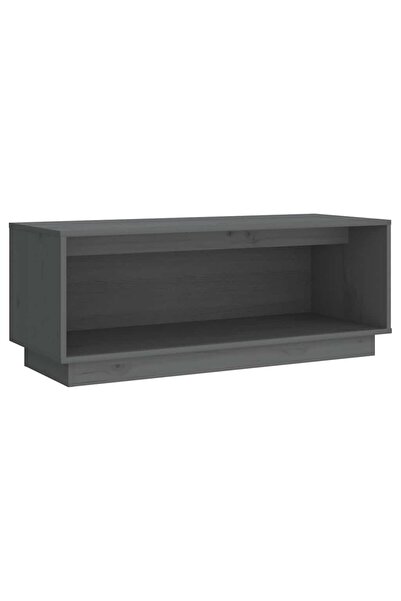 vidaxl Comodă TV, gri, 90x35x35 cm, lemn masiv de pin