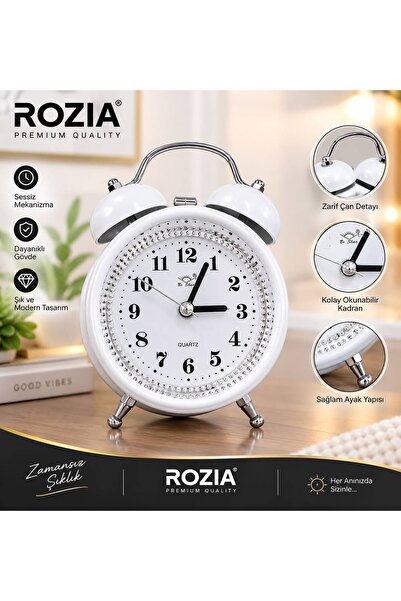 ROZIA Klasik Masa Saati Dekoratif Analog Küçük Saat